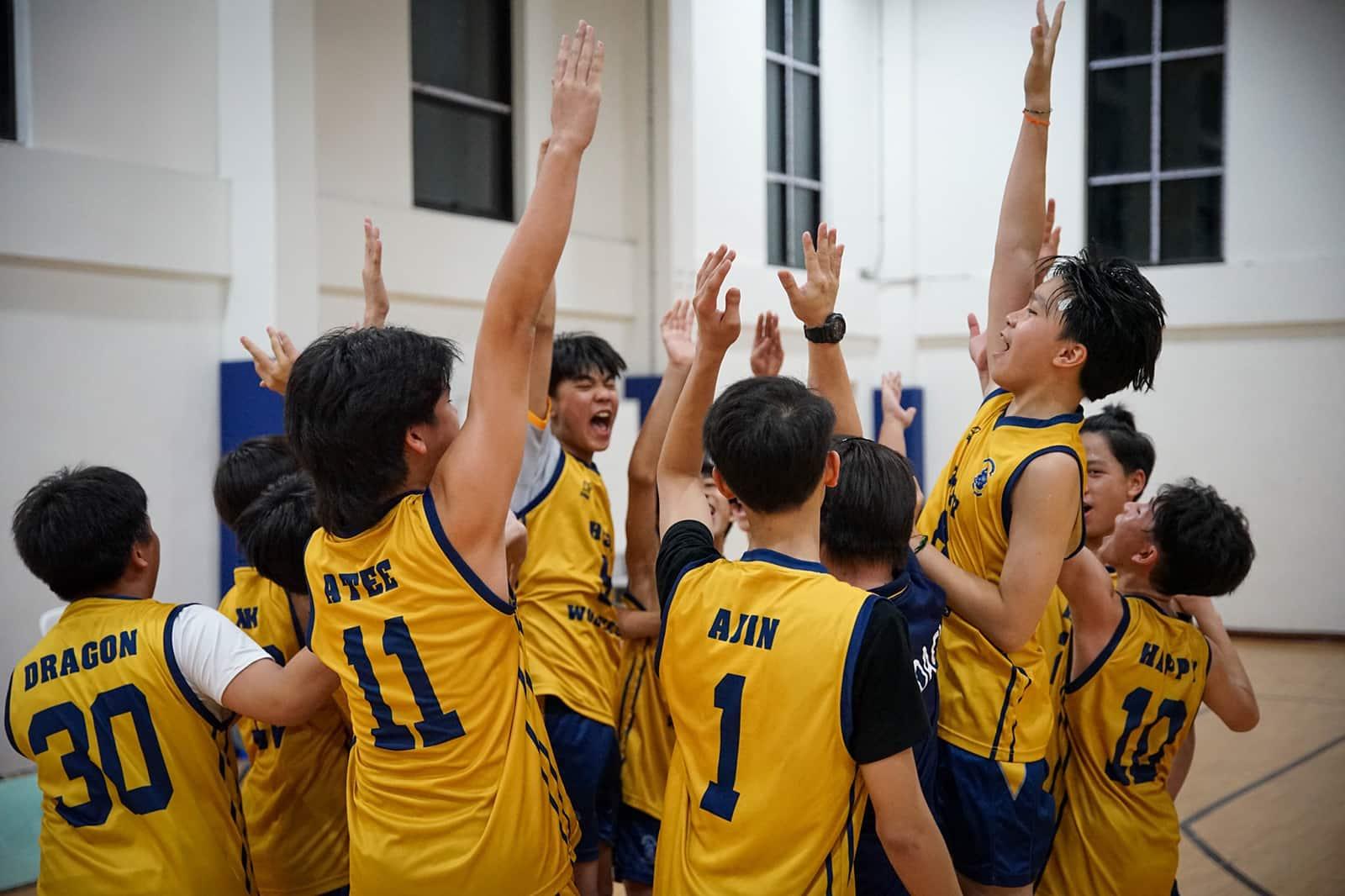 Children playing football
