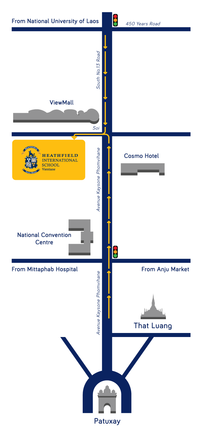 Map to Heathfield International School